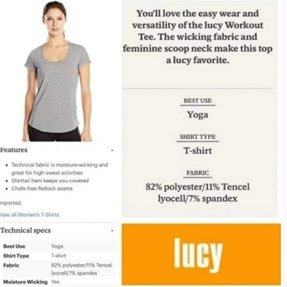 GARNET HILL LUCY Yoga Workout Athletic Top Wicking Quick-dry Grey Heather Large - Picture 10 of 11